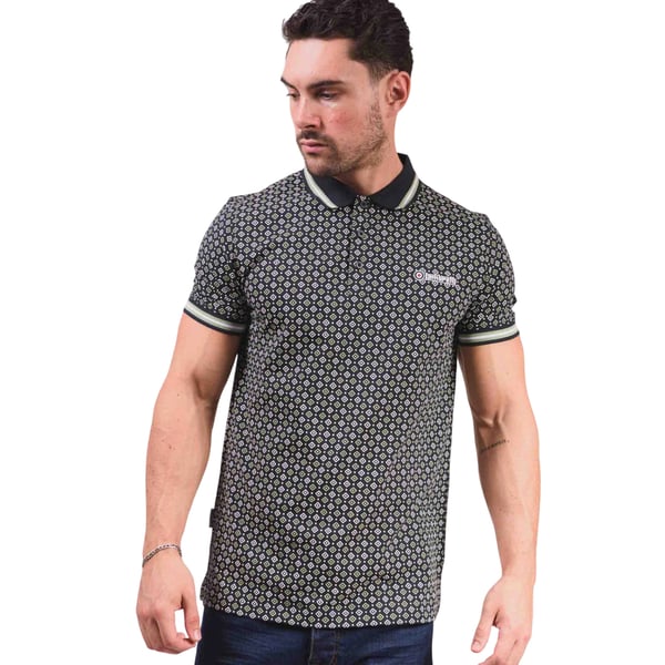 Lambretta Mens Geometric Polo Shirt