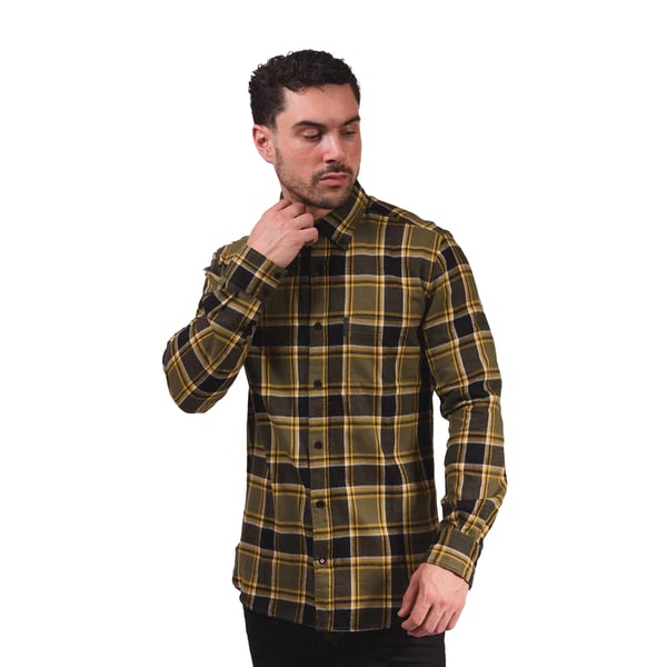 Lambretta Mens Checked Brushed Long-Sleeved Shirt