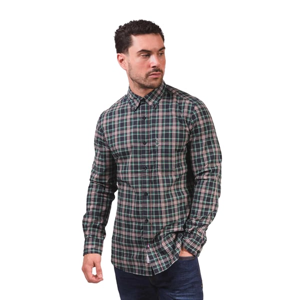 Lambretta Mens Classic Checked Long-Sleeved Shirt