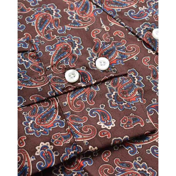 Lambretta Mens Paisley Long-Sleeved Shirt