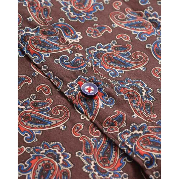 Lambretta Mens Paisley Long-Sleeved Shirt