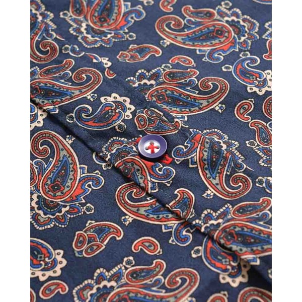 Lambretta Mens Paisley Long-Sleeved Shirt
