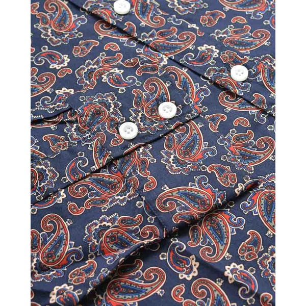 Lambretta Mens Paisley Long-Sleeved Shirt