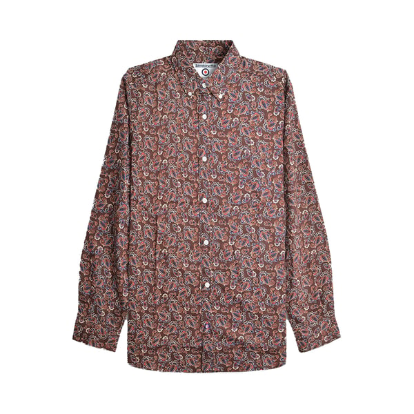 Lambretta Mens Paisley Long-Sleeved Shirt
