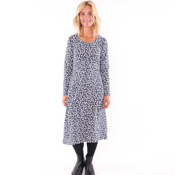 Lazy Jacks Womens/Ladies Buttercups Tie Back Long-Sleeved Midi Dress