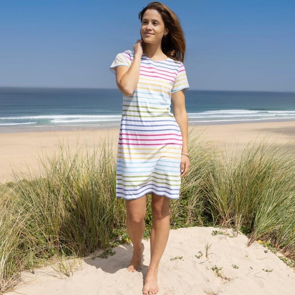 Lazy Jacks Womens/Ladies Striped T-Shirt Dress