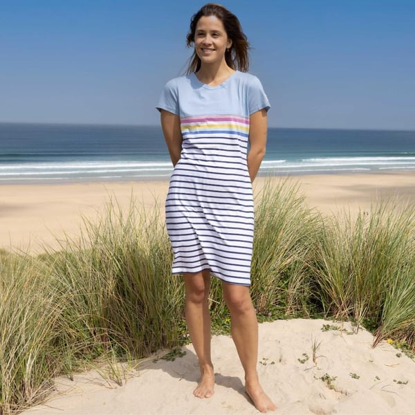 Lazy Jacks Womens/Ladies Striped T-Shirt Dress