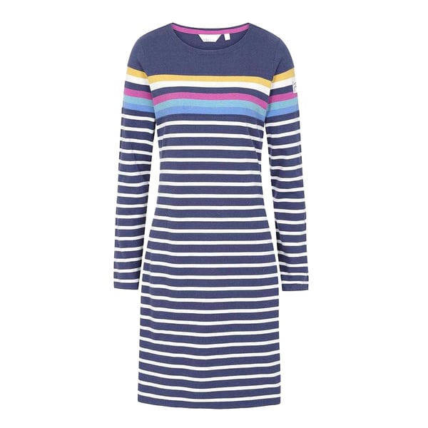 Lazy Jacks Womens/Ladies Prism Stripes Long-Sleeved T-Shirt Dress Lazy Jacks Womens/Ladies Prism Stripes Long-Sleeved T-Shirt Dress