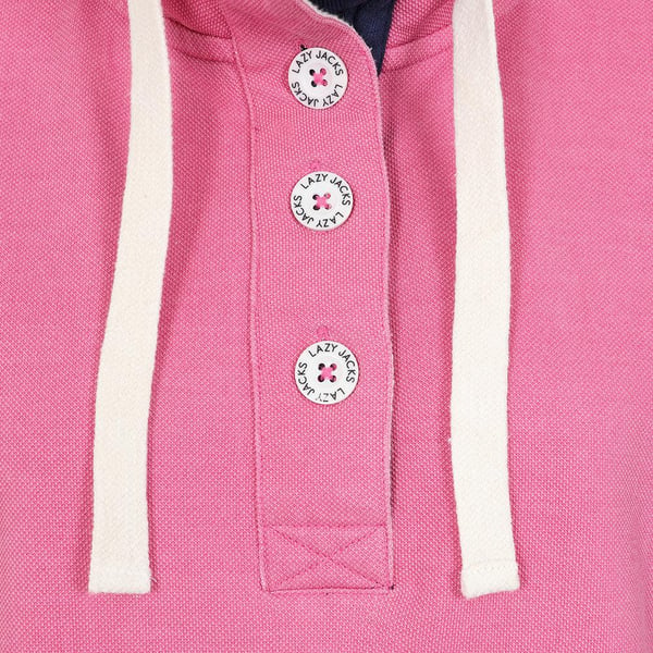 Lazy Jacks Womens/Ladies Pique Button Neck Sweatshirt