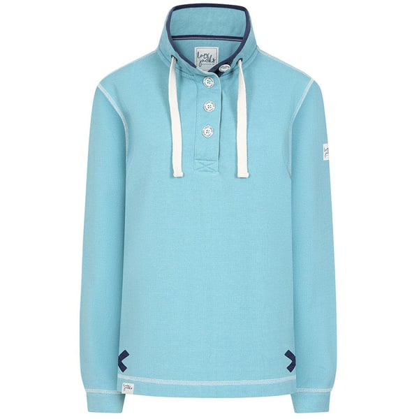 Lazy Jacks Womens/Ladies Pique Button Neck Sweatshirt