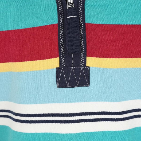 Lazy Jacks Boys Striped Quarter Zip Sweatshirt