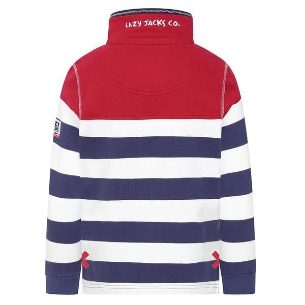 Lazy Jacks Boys Striped Quarter Zip Sweatshirt