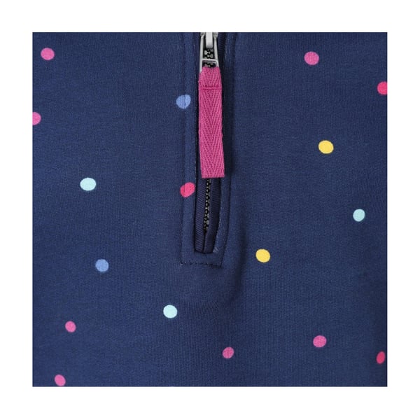 Lazy Jacks Girls Polka Dot Quarter Zip Sweatshirt