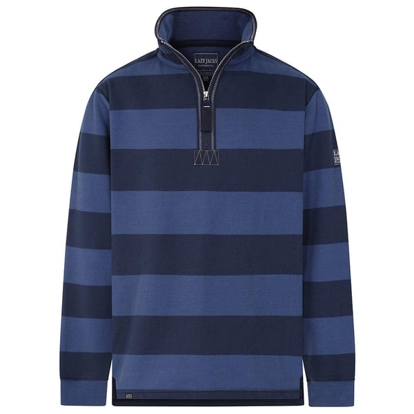 Lazy Jacks Mens Striped Quarter Zip Sweatshirt