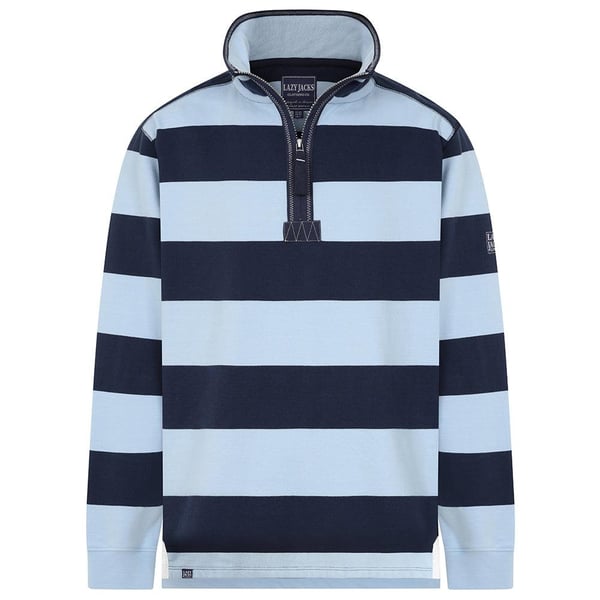 Lazy Jacks Mens Striped Quarter Zip Sweatshirt