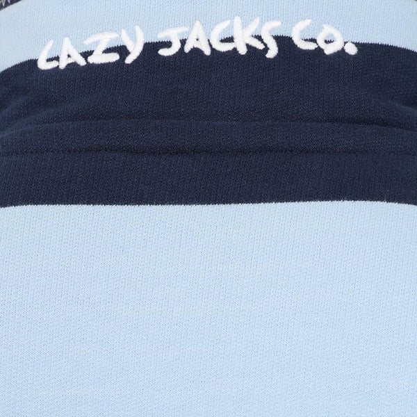 Lazy Jacks Mens Striped Quarter Zip Sweatshirt