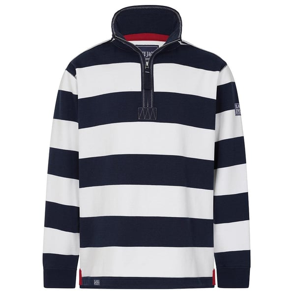 Lazy Jacks Mens Striped Quarter Zip Sweatshirt