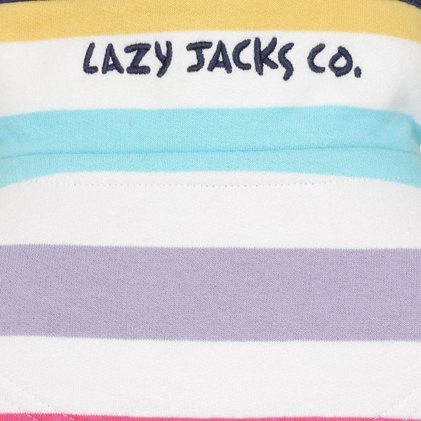 Lazy Jacks Childrens/Kids Striped Quarter Zip Sweatshirt