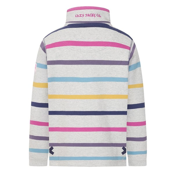 Lazy Jacks Childrens/Kids Striped Quarter Zip Sweatshirt