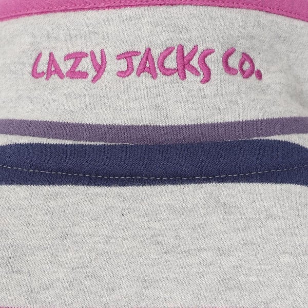 Lazy Jacks Childrens/Kids Striped Quarter Zip Sweatshirt