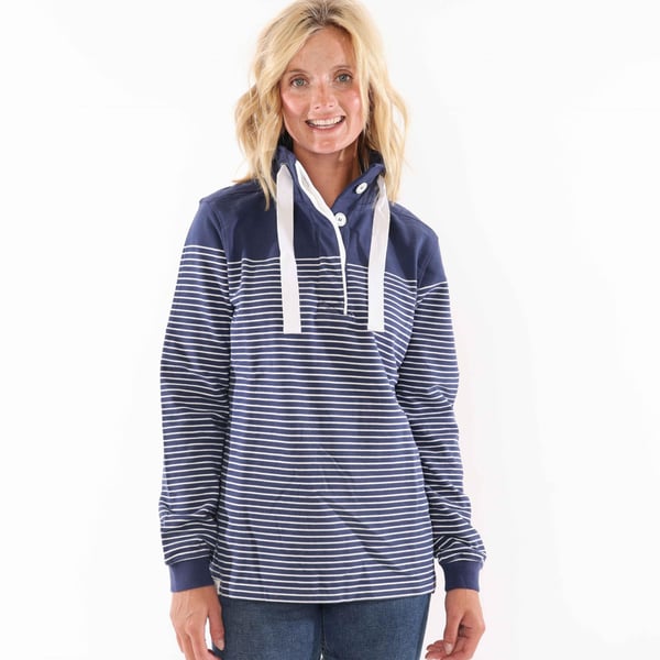 Lazy Jacks Womens/Ladies Button Neck Sweatshirt