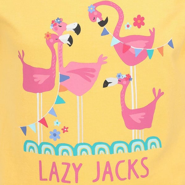 Lazy Jacks Girls Flamingo Cotton T-Shirt