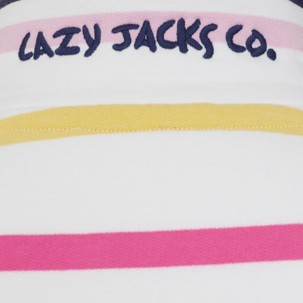 Lazy Jacks Womens/Ladies Striped Button Neck Sweatshirt