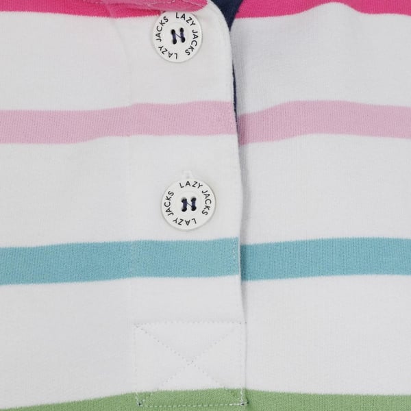 Lazy Jacks Womens/Ladies Striped Button Neck Sweatshirt
