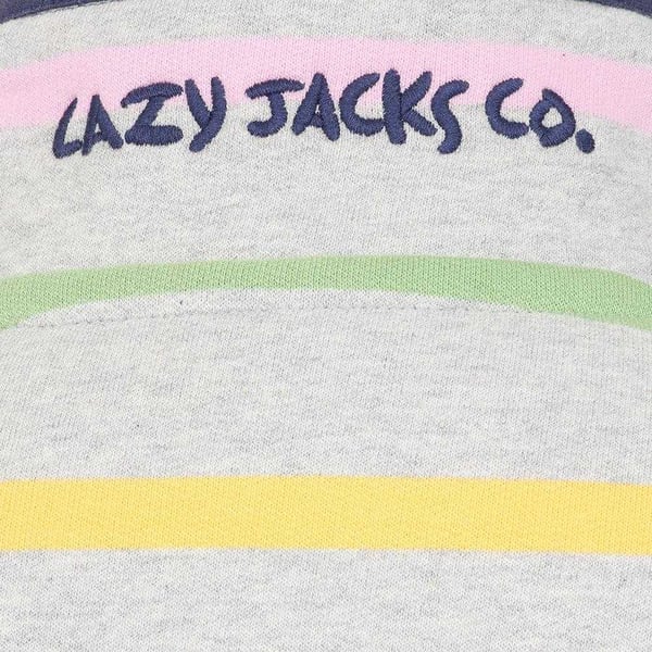 Lazy Jacks Womens/Ladies Striped Button Neck Winter Sweatshirt