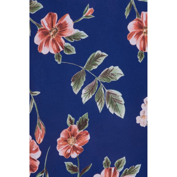 Girls On Film Curvy Womens/Ladies Navy Rose Print Wrap Dress