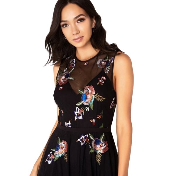 Little Mistress Womens/Ladies Hallie Sequin Embroidered Maxi Dress