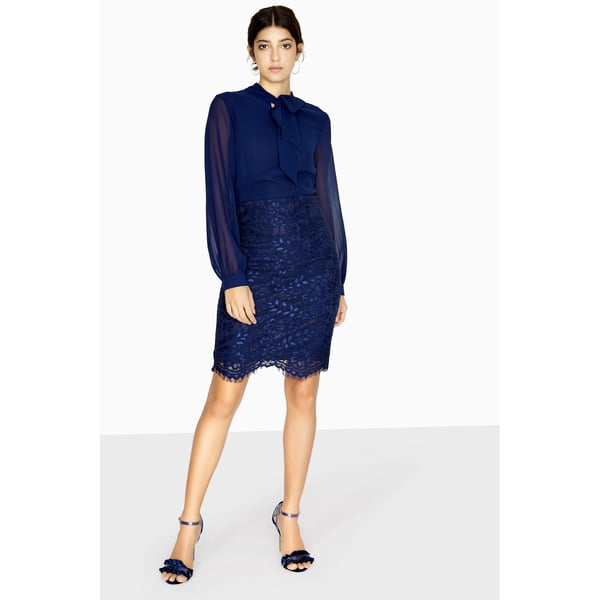 Paper Dolls Womens/Ladies Vale Pussybow Lace Skirt Dress