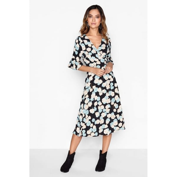 Girls On Film Womens/Ladies Frill Detail Wrap Dress