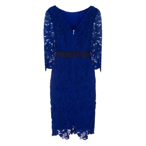 Paper Dolls Womens/Ladies Blue Crochet Lace Bodycon Dress