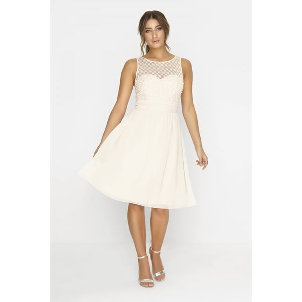 Little Mistress Womens/Ladies Lace Grid Prom Dress