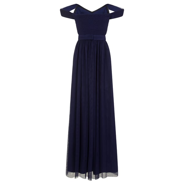 Little Mistress Dame/kvinder Navy juvel talje maxikjole