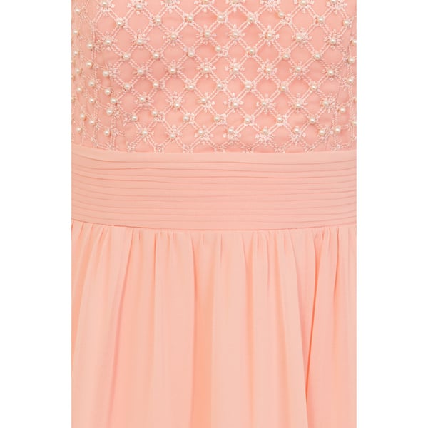 Little Mistress Womens/Ladies Embellished Pearl Midi Prom Dress