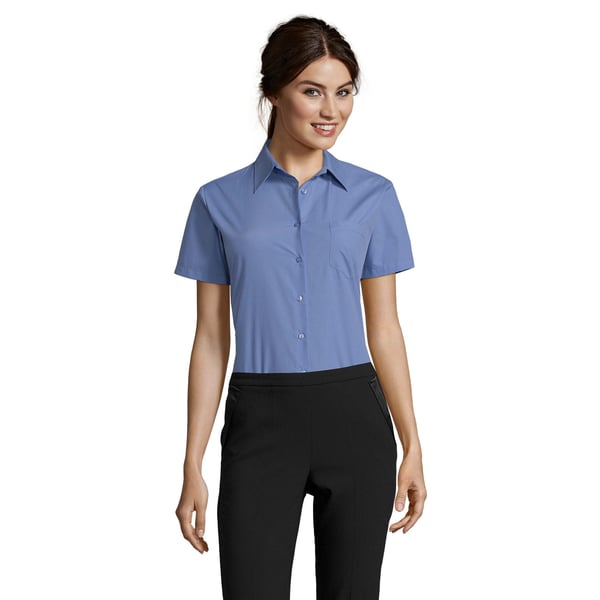 SOLS Womens/Ladies Escape Poplin Short-Sleeved Business Shirt