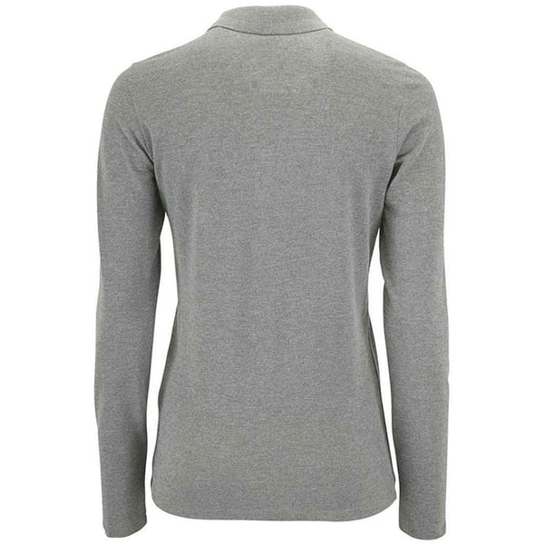 SOLS Womens/Ladies Perfect Melange Pique Long-Sleeved Polo Shirt