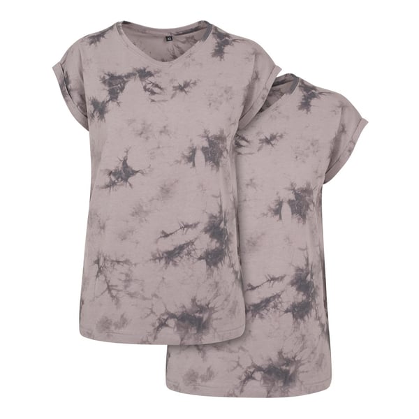 Build Your Brand Womens/Ladies Batik Dye Extended Shoulder T-Shirt