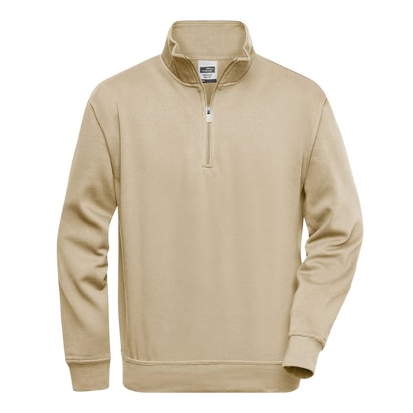 James and Nicholson Mens Workwear Quarter Zip Sweatshirt