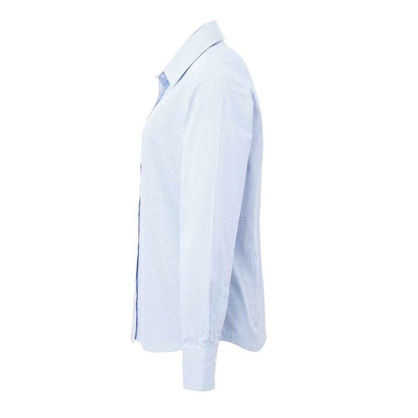 Premier Womens/Ladies Micro Gingham Check Cotton Long-Sleeved Shirt