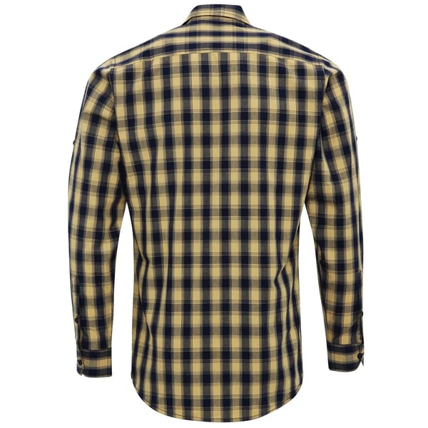 Premier Mens Mulligan Checked Cotton Long-Sleeved Shirt