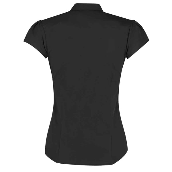 Kustom Kit Womens/Ladies Poplin Mandarin Collar Tailored Capped Sleeved Blouse