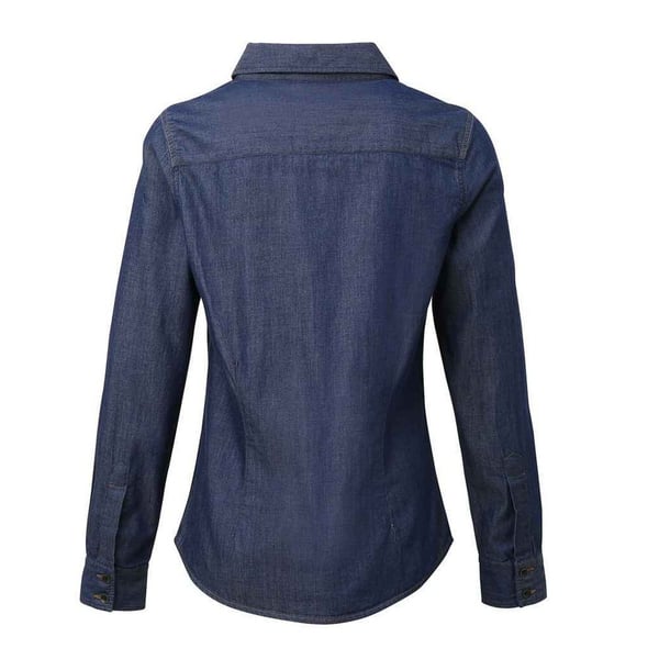 Premier Womens/Ladies Denim Jean Style Stitching Shirt