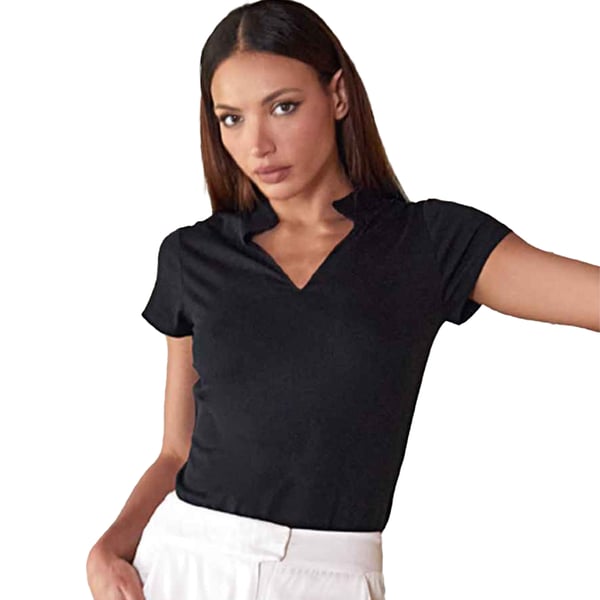 Kustom Kit Womens/Ladies Mandarin Collar Slim Top