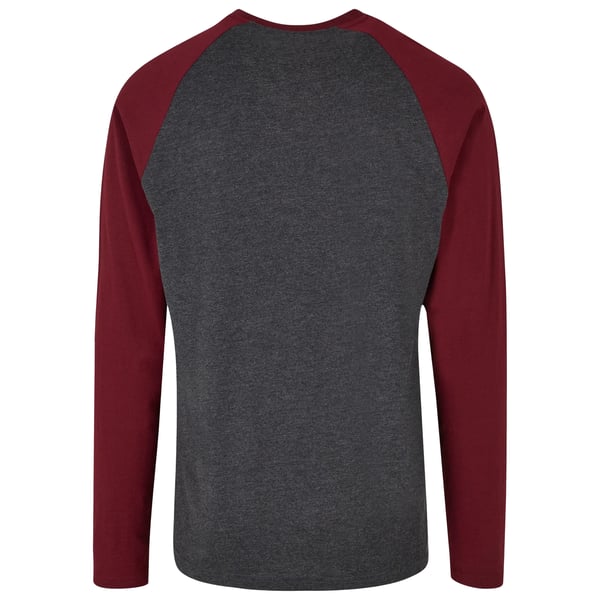 Build Your Brand Mens Contrast Raglan Long-Sleeved T-Shirt