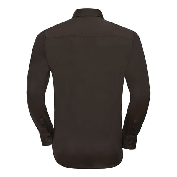 Russell Collection Mens Stretch Fitted Long-Sleeved Shirt