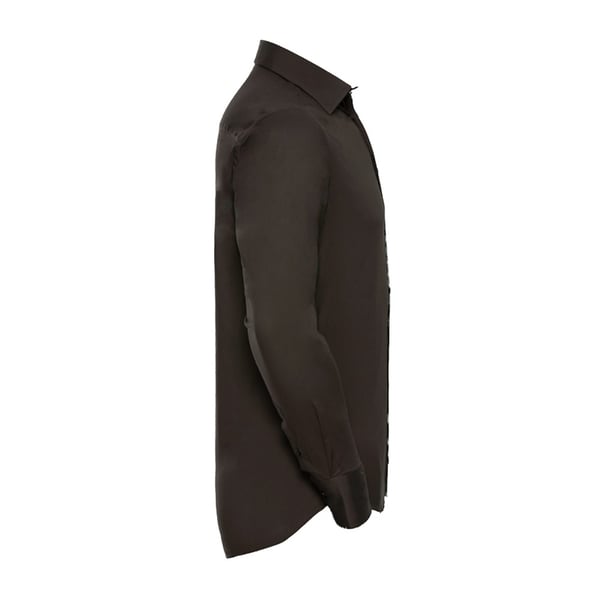 Russell Collection Mens Stretch Fitted Long-Sleeved Shirt