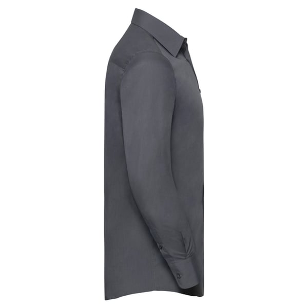 Russell Collection Mens Polycotton Tailored Long-Sleeved Shirt